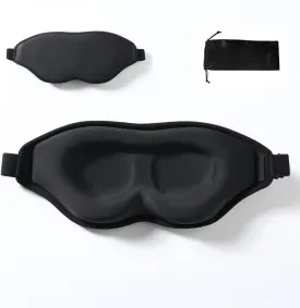 Tim & Tina 3D Sleep Eye Mask Blindfold for Men Women Sleeping Mask Light Blocking Soft Covers for Travel Nap Yoga Adjustable Strap (3D Black (Edge Cover)