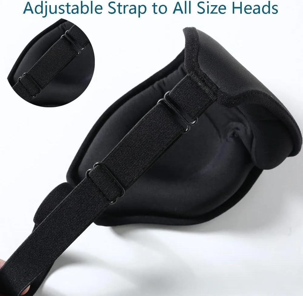 Tim & Tina 3D Sleep Eye Mask Blindfold for Men Women Sleeping Mask Light Blocking Soft Covers for Travel Nap Yoga Adjustable Strap (3D Black (Edge Cover)