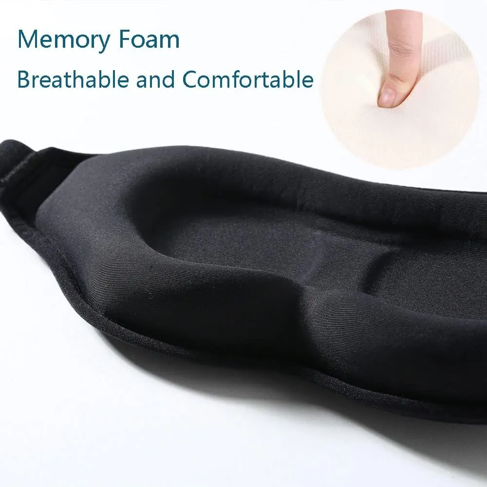 Tim & Tina 3D Sleep Eye Mask Blindfold for Men Women Sleeping Mask Light Blocking Soft Covers for Travel Nap Yoga Adjustable Strap (3D Black (Edge Cover)