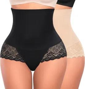 Tummy Control Shapewear Panties for Women High Waisted Shaping Underwear Lace Body Shaper Girdle
