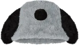 Women Faux Fur Bucket Hat Furry Fisherman Cap Winter Warm Dog Ear Hat Outdoor Thick Windproof Fuzzy Cap