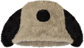 Women Faux Fur Bucket Hat Furry Fisherman Cap Winter Warm Dog Ear Hat Outdoor Thick Windproof Fuzzy Cap