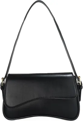 Women Saddle Shoulder Bag Y2K Trendy Vegan Leather Purse Retro Hobo Handbags Zipper Clutch with 2 Removable Strap